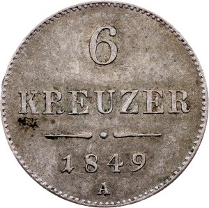 Franz Joseph I., 6 Kreuzer 1849, A, Vienna