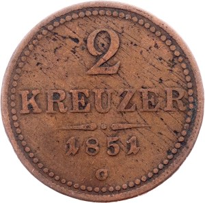 Franz Joseph I., 2 Kreuzer 1851, G, Günzburg
