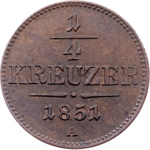 Franz Joseph I., 1/4 Kreuzer 1851, A, Vienna