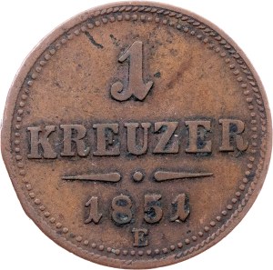 Franz Joseph I., 1 Kreuzer 1851, E, Karlsburg