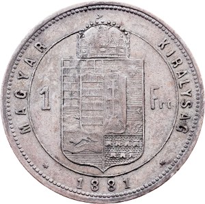 Franz Joseph I., 1 Forint 1881, KB, Kremnitz