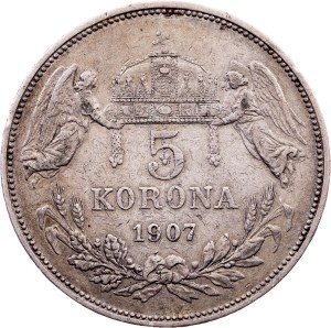 Franz Joseph I., 5 Korona 1907, KB, Kremnitz