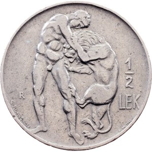 Albania, 1/2 Lek 1926, R, Rome