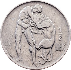 Albania, 1/2 Lek 1926, R, Rome