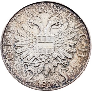Austria, 2 Schilling 1934, Vienna
