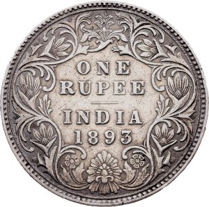 British India, 1 Rupee 1893, B, Bombay