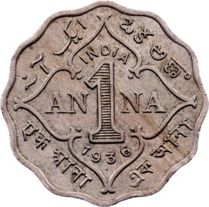 British India, 1 Anna 1936, Bombay