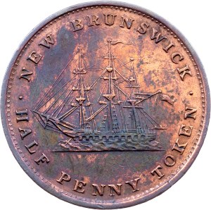 New Brunswick, 1/2 Penny Token 1843