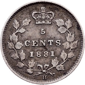 Canada, 5 Cents 1881, H, Heaton
