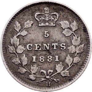 Canada, 5 Cents 1881, H, Heaton