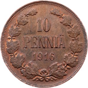 Finland, 10 Pennia 1916, Helsinki