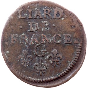 France, Liard de France 1657, G, Lusignan