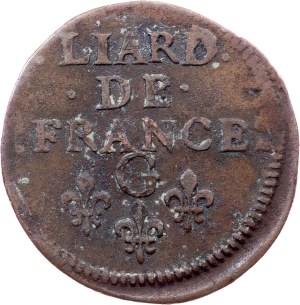 France, Liard de France 1657, G, Lusignan