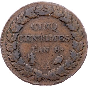 France, 5 Centimes 1799, AA, Metz