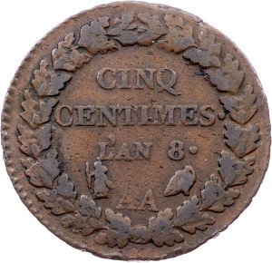 France, 5 Centimes 1799, AA, Metz