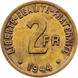 France, 2 Francs 1944, Philadelphia
