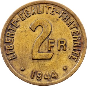 France, 2 Francs 1944, Philadelphia