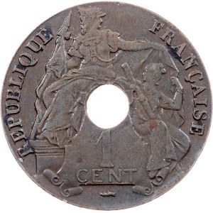 French Indochina, 1 Cent 1923, Paris