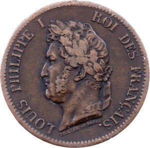 French West Indies, 5 Centimes 1843, A, Paris
