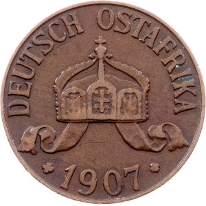 German East Africa, 1 Heller 1907, J, Hamburg