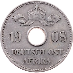 German East Africa, 10 Heller 1908, J, Hamburg