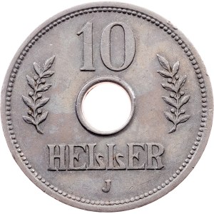 German East Africa, 10 Heller 1908, J, Hamburg