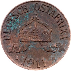 German East Africa, 1 Heller 1911, J, Hamburg
