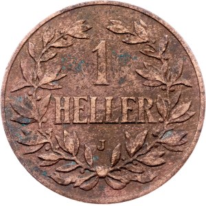 German East Africa, 1 Heller 1911, J, Hamburg