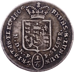 Brunswick-Lüneburg-Calenberg-Hannover, 1/6 Thaler 1804, GFM, Clausthal