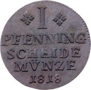 Duchy of Brunswick, 1 Pfenning 1818, FR, Braunschweig