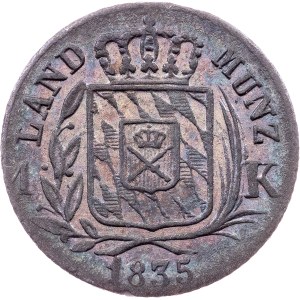 Kingdom of Bavaria, 1 Kreuzer 1835, Munich