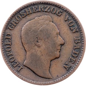 Grand Duchy of Baden, 1 Kreuzer 1844, Karlsruhe