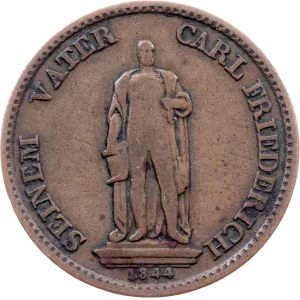 Grand Duchy of Baden, 1 Kreuzer 1844, Karlsruhe