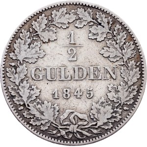Kingdom of Bavaria, 1/2 Gulden 1845, Munich