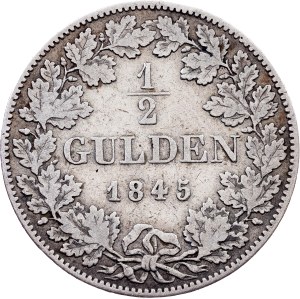 Kingdom of Bavaria, 1/2 Gulden 1845, Munich