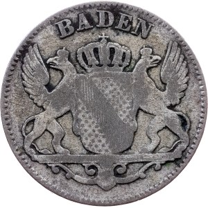 Grand Duchy of Baden, 6 Kreuzer 1848, Karlsruhe