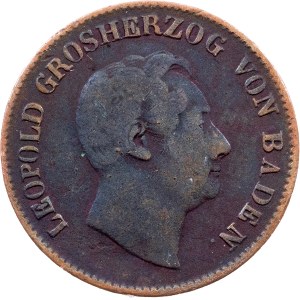 Grand Duchy of Baden, 1 Kreuzer 1851, Karlsruhe