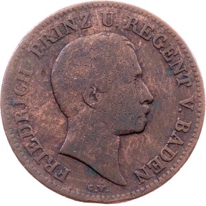 Grand Duchy of Baden, 1 Kreuzer 1856, Karlsruhe