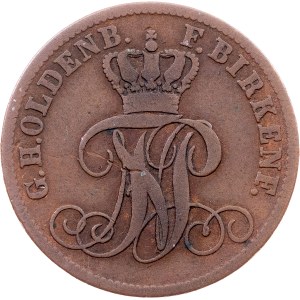 Principality of Oldenburg-Birkenfeld, 3 Pfennige 1858, B, Hanover
