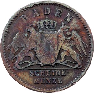Grand Duchy of Baden, 1/2 Kreuzer 1863, Karlsruhe