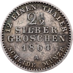 Kingdom of Prussia, 2 1/2 Silbergroschen 1864, A, Berlin