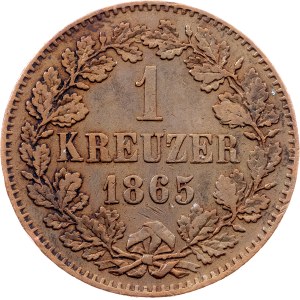 Grand Duchy of Baden, 1 Kreuzer 1865, Karlsruhe
