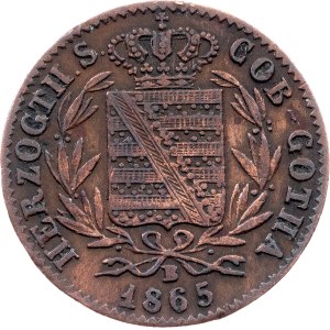 Duchy of Saxe-Coburg and Gotha, 1 Pfennig 1865, B, Dresden