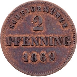 Kingdom of Bavaria, 2 Pfenning 1869, Munich