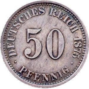 Germany, 50 Pfennig 1875, J, Hamburg