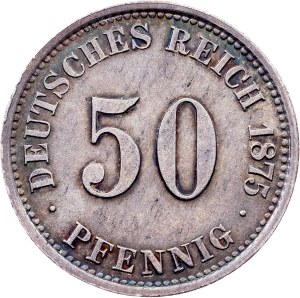 Germany, 50 Pfennig 1875, J, Hamburg