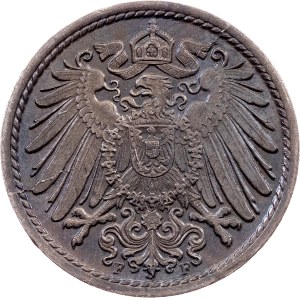Germany, 5 Pfennig 1904, F, Stuttgart