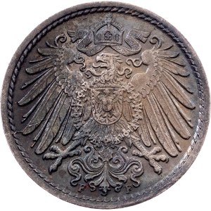 Germany, 5 Pfennig 1904, F, Stuttgart