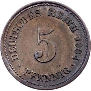 Germany, 5 Pfennig 1904, F, Stuttgart
