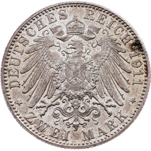 Kingdom of Bavaria, 2 Mark 1911, D, Munich